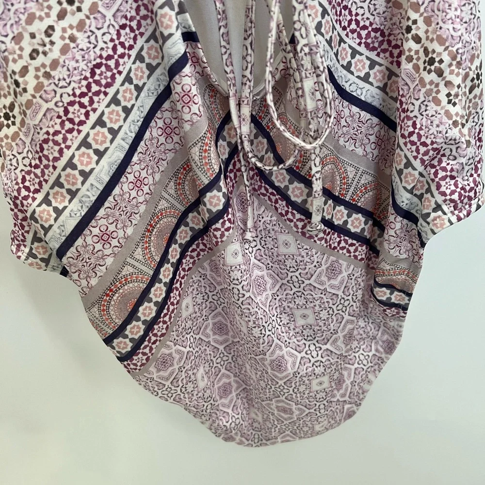 Athleta Aqualuxe print high neck keyhole swimsuit
